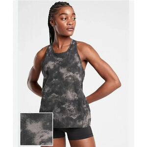 Athleta Tank Top Womens Size Large Gray Ultimate Train Nebula Print Racerback
